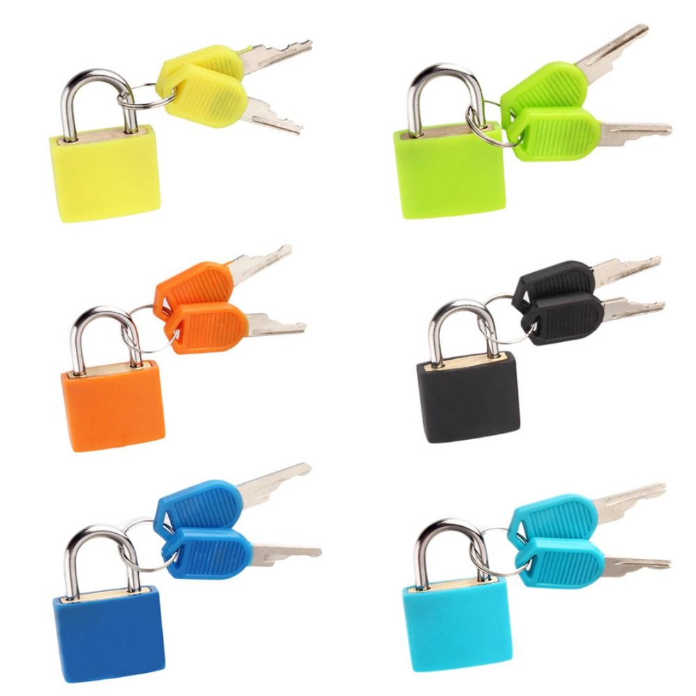 Mini candado para maleta de 23mm, cerradura de equipaje pequeña de acero fuerte, cerradura de puerta de gabinete de seguridad antirrobo con 2 llaves, suministros de viaje