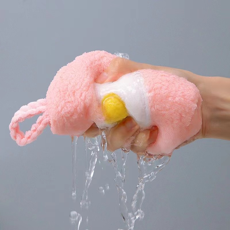 Toalla de mano de pingüino pequeño, paño de mano drapeado, terciopelo Coral, dibujos animados, Animal, engrosamiento, absorbente