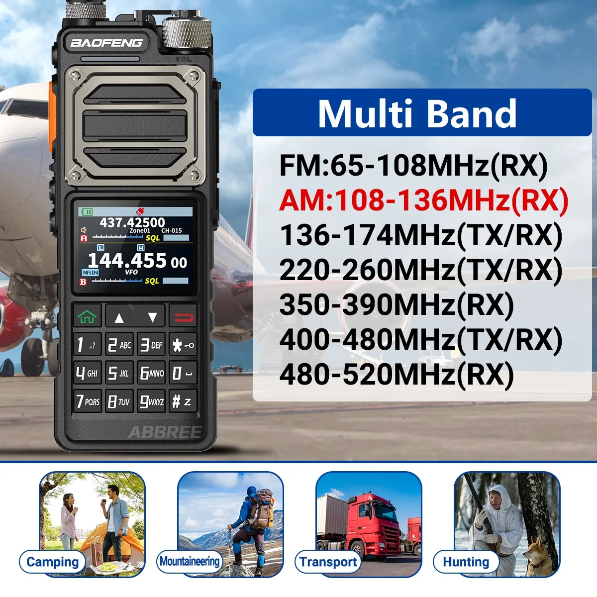 BAOFENG UV-25 PRO GPS Walkie Talkie 10W Multiband Typ-C 1000CH Ladegerät 5200mAh für UV-5R Amateurfunkgerät für Reisen