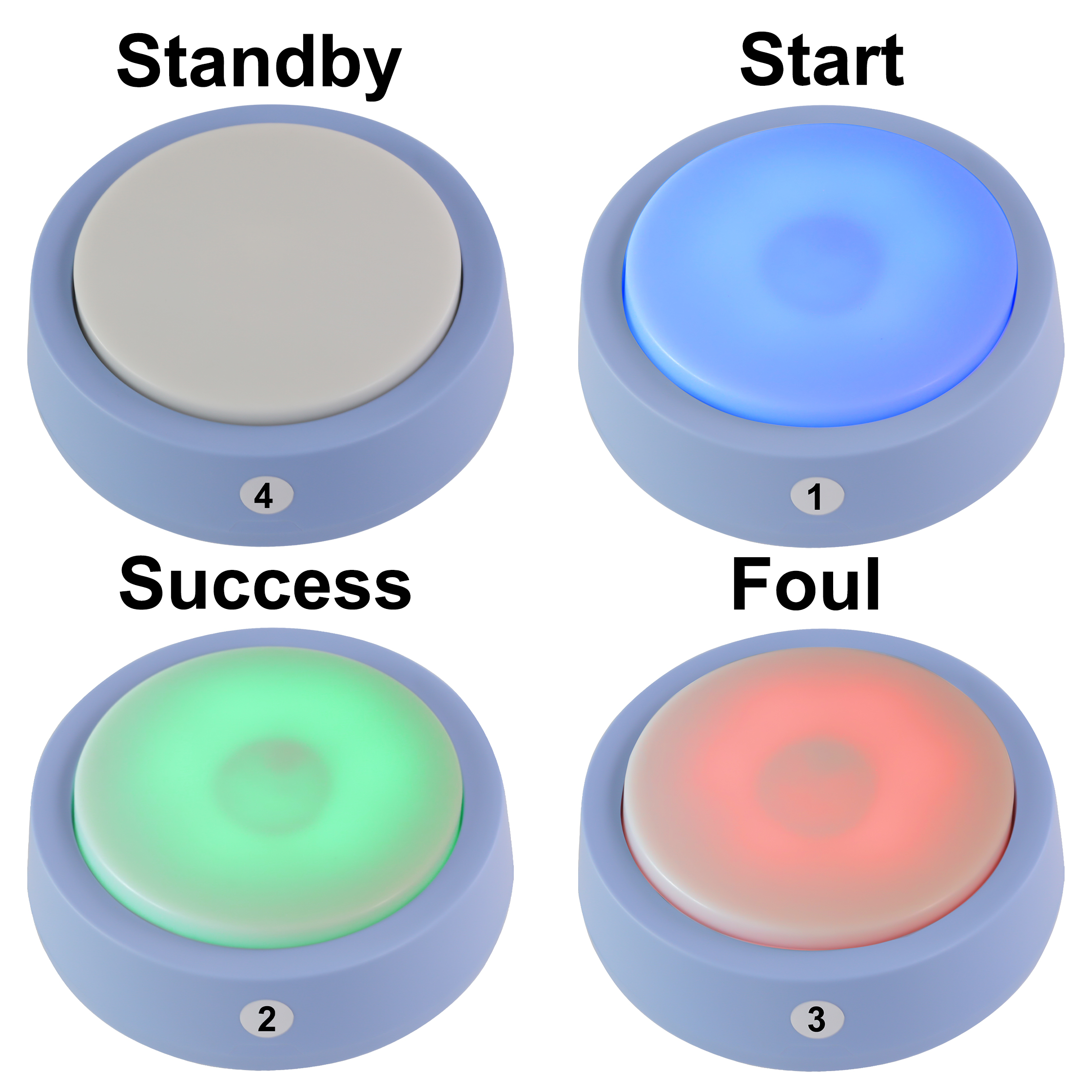 แบบทดสอบเกมระบบ Buzzer 4 สีสถานะ 3 โหมดคําตอบสําหรับการแข่งขันในห้องเรียนเกมครอบครัวคําตอบ Buzzer