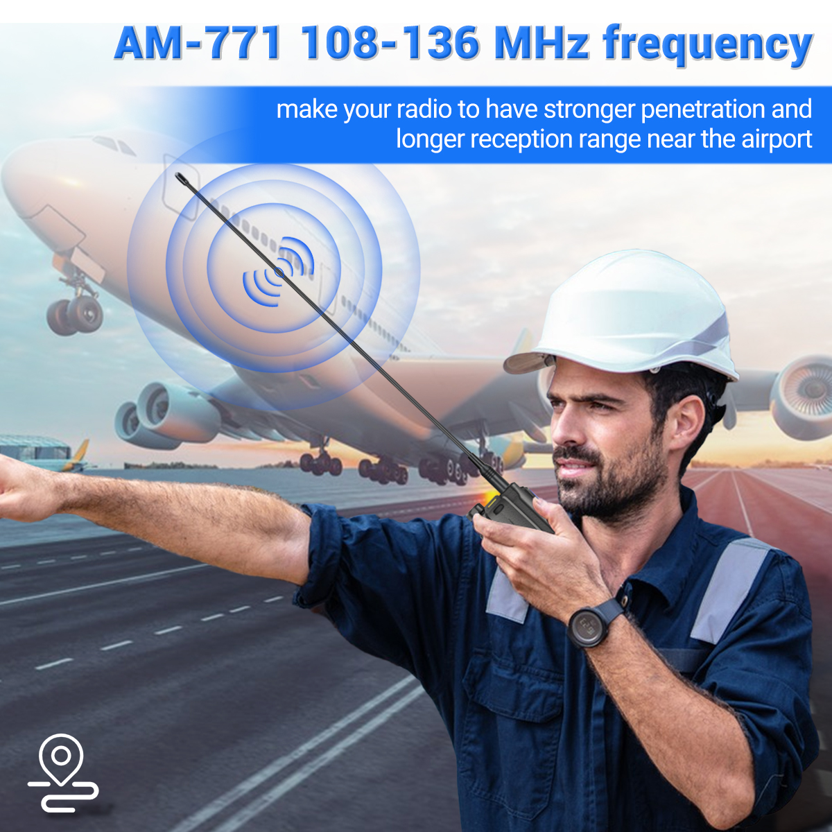 Walkie Talkie AM-771 Air Band Antenne 108-136 MHz SMA-Buchse Antenne für Quansheng UVK5 UVK6 UV5R Plus Baofeng UVK5M Amateurfunk