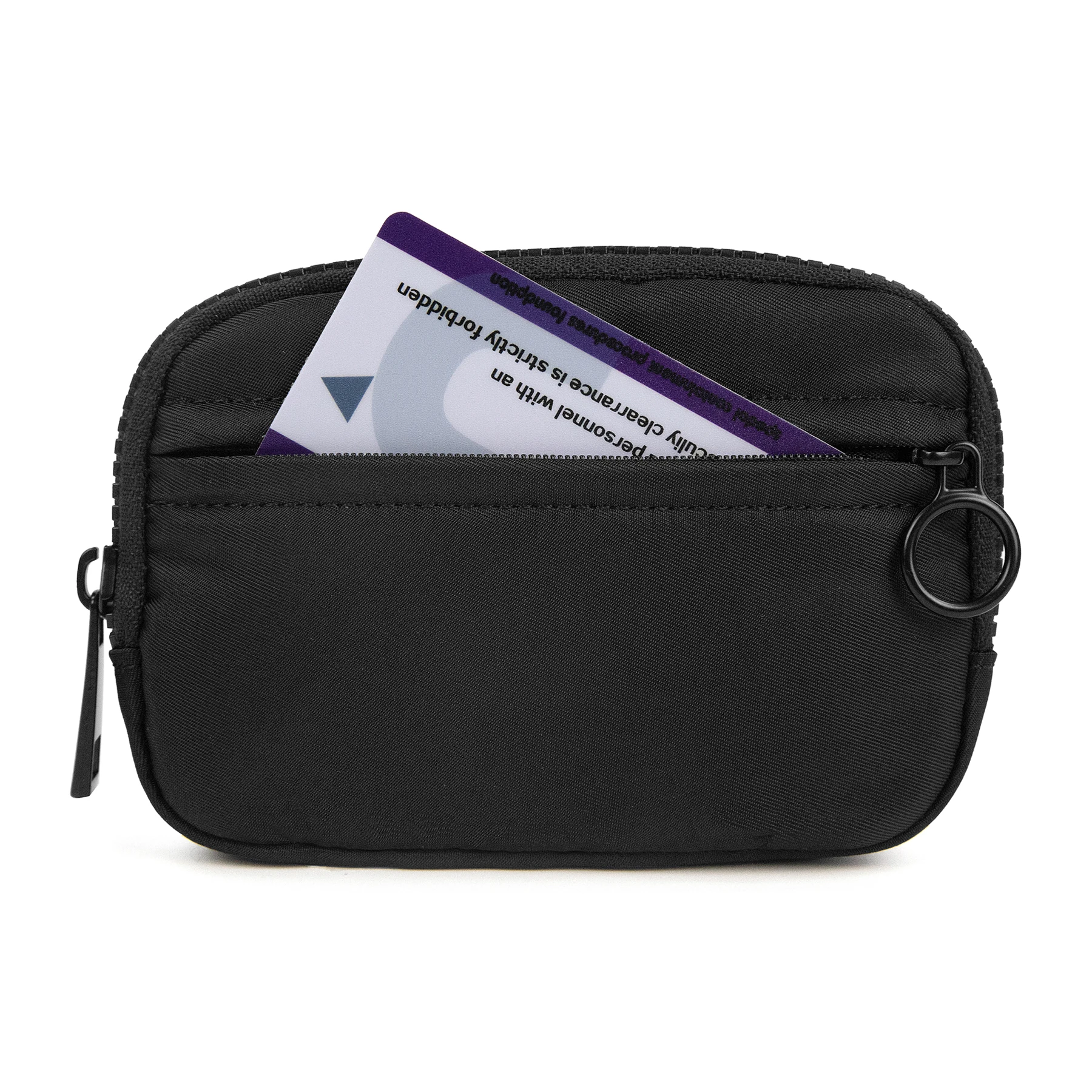 Women's Keychain Wallet The Iris Wallet Zip Waterproof Nylon Card Wallet Pouch Wristlet Zip Card Case with Clear ID Window