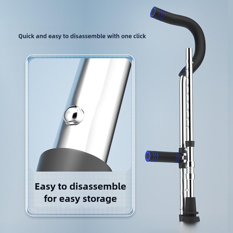 Medical Steel Crutches, Shock-Absorbing Mobility Aid, Adjustable Anti-Slip Support, Multi-Size Orthopedic Design