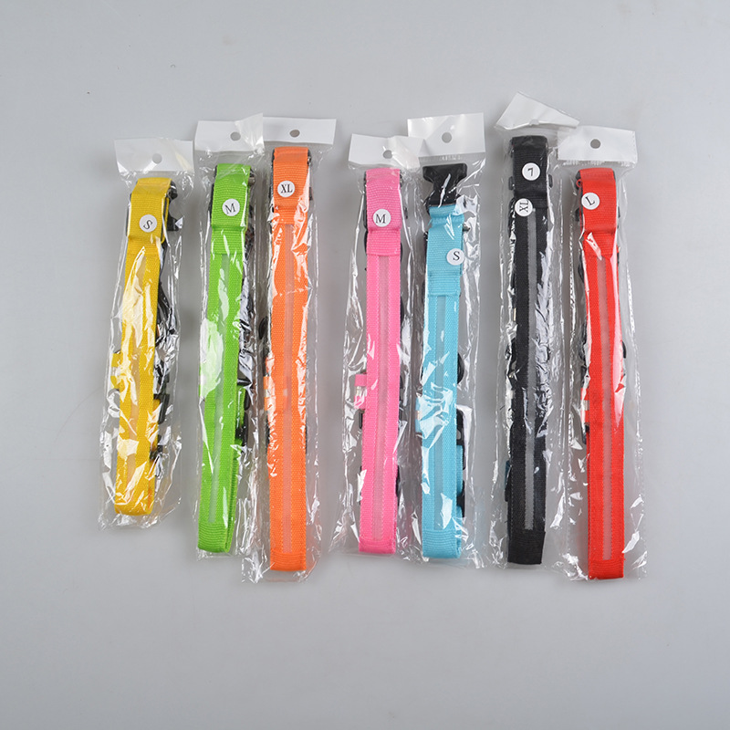 Collare per cani regolabile collare luminoso a LED collare di sicurezza per cani da compagnia con luce notturna, adatto per accessori per cani di piccola taglia