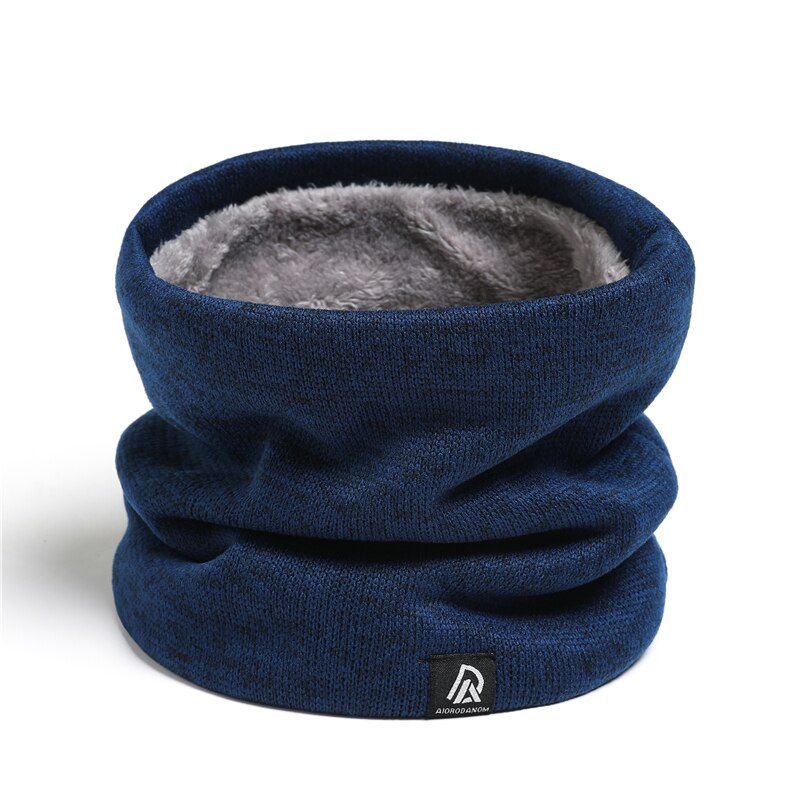 Bufanda con anillo de invierno de felpa de Cachemira Lisa Unisex, máscara facial completa tejida para hombres y mujeres, bufandas para el cuello, Bufanda gruesa, nuevo