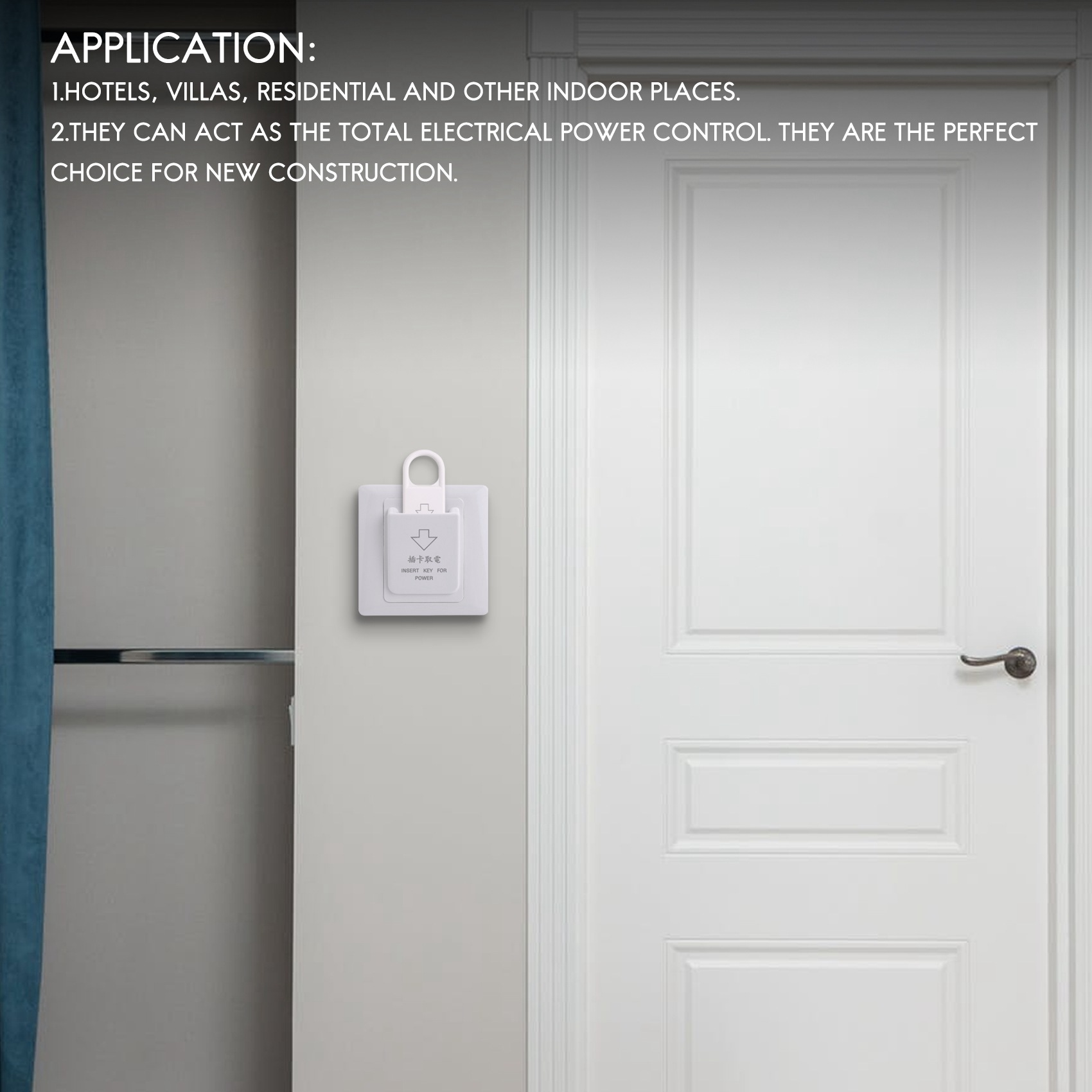 BABQ Hochwertiger Hotel-Magnetkartenschalter, energiesparender Schalter, Einsteckschlüssel für Strom mit 3 Karten