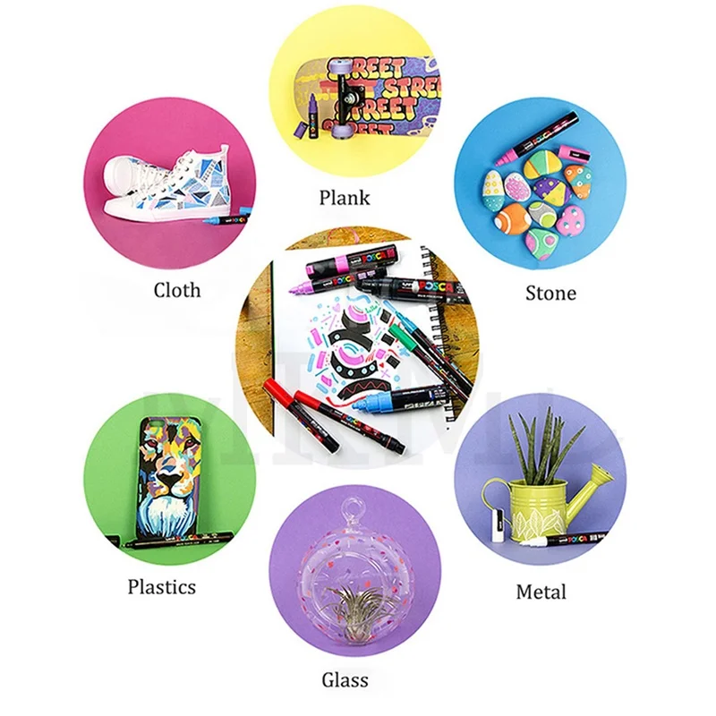 1-Pc Uni Posca Marker Pen PC-8K POP Poster Waterborne Advertising/Graffiti Marker 8mm Nib Characters Bright and Colorful plumone