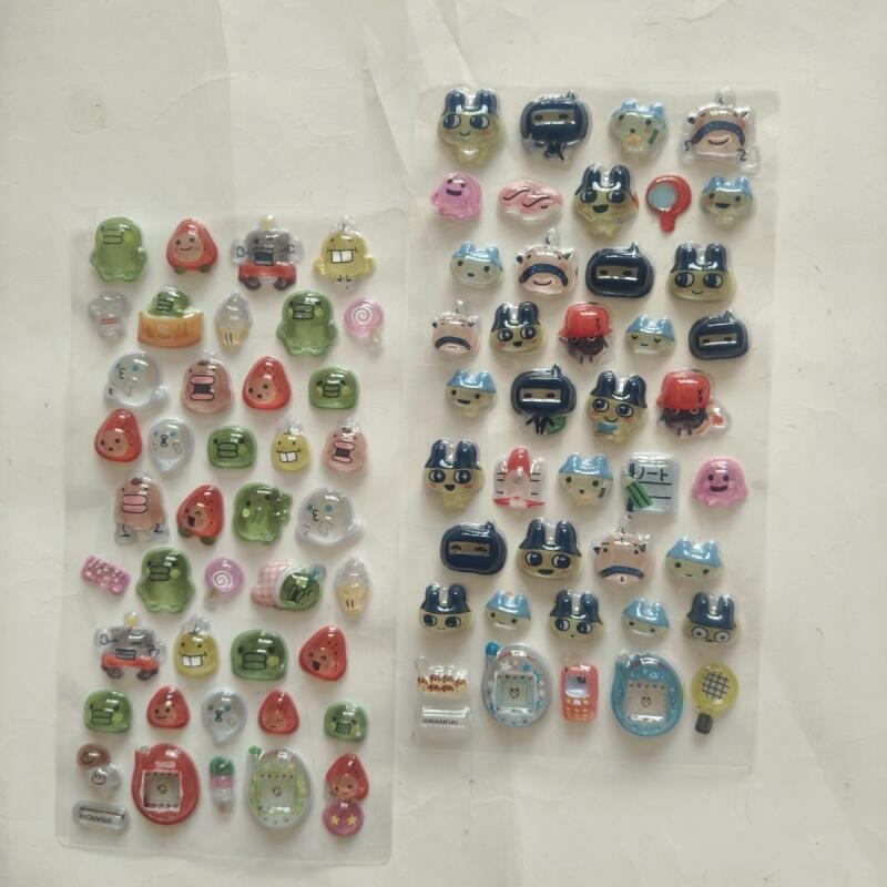 Kawaii Tamagotchi Stickers Cartoon Creative Peripheral Phone Case Transparent Sticker Hand Account Material Friend Birthday Gift