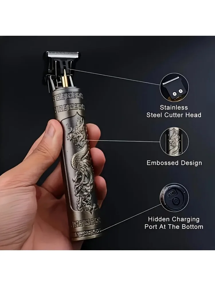 2025 T9 cortadora de pelo para afeitar la barba, cortadora de pelo corporal, máquina eléctrica para hombres, máquina de corte de pelo de 0mm, afeitadora de peluquero, dragón tallado