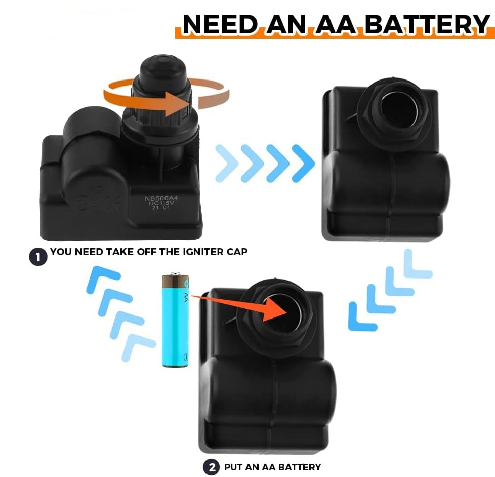 Kit de montagem de ignição de grelha, botão de pressão, ignição para churrasco com 4 peças de fio de ignição de eletrodo para blackstone 28 polegadas, grelha de propano