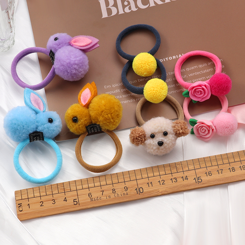 2 Chiếc Mới Hình Thú Hoạt Hình Dây Buộc Tóc Bé Gái Nylon Đai Cao Su Đàn Hồi Tóc Mũ Trùm Đầu Dễ Thương Cho Trẻ Em Mũ Phụ Kiện Tóc quà Tặng