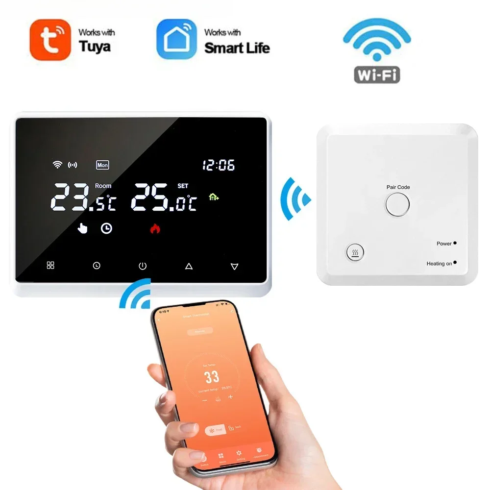Tuya RF WiFi Smart Thermostat Temperature Controller for Gas Boiler Water Heating Wireless WiFi Thermostat Work with Alexa Googe