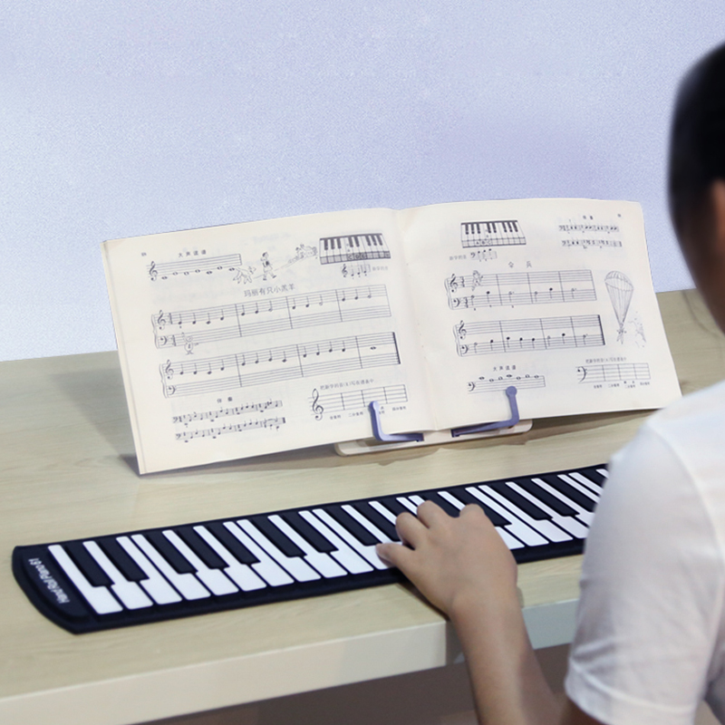 1 x faltbarer tragbarer Notenständer, kompakter Leseständer, geeignet für Tablets, Bücher, Musik, Mobiltelefone