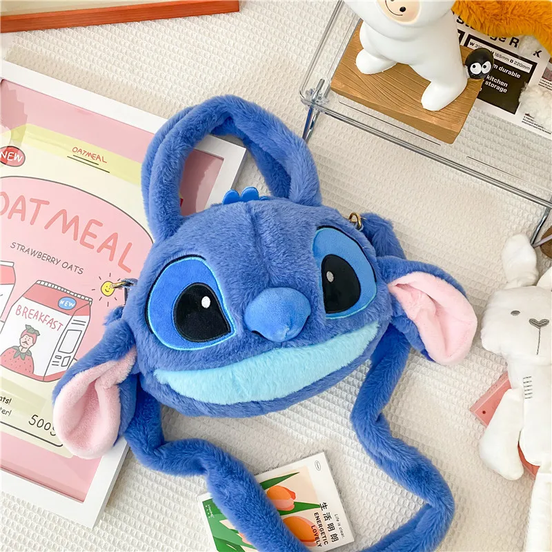 Disney ใหม่ Lilo & Stitch ของเล่น Kawaii Plush Messenger กระเป๋ากระเป๋าถืออะนิเมะตุ๊กตาของเล่นเด็กการ์ตูน Plushie กระเป๋านุ่ม