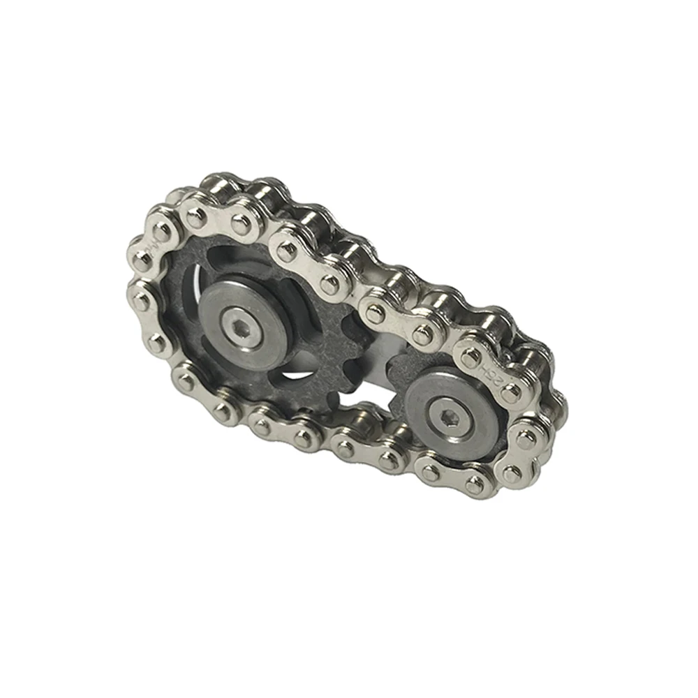 1/2-Pack with Pouch Chain Gear Fidget Spinner-3-Layer Stainless Steel Finger Gyro Toy with Ball Bearing for Stress Relief&Focus