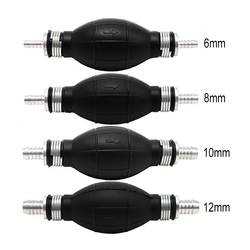 Bomba de combustível manual de alumínio, cartilha manual, óleo, gasolina, gasolina, diesel, bomba de transferência líquida, 6mm, 8mm, 10mm, 12mm