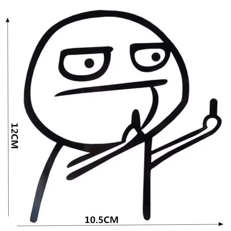 Motorcycle Car Cartoon Funny Middle Finger Reflective Vinyl Car Sticker Bicycle Decal Styling Decor Exterior Accessories