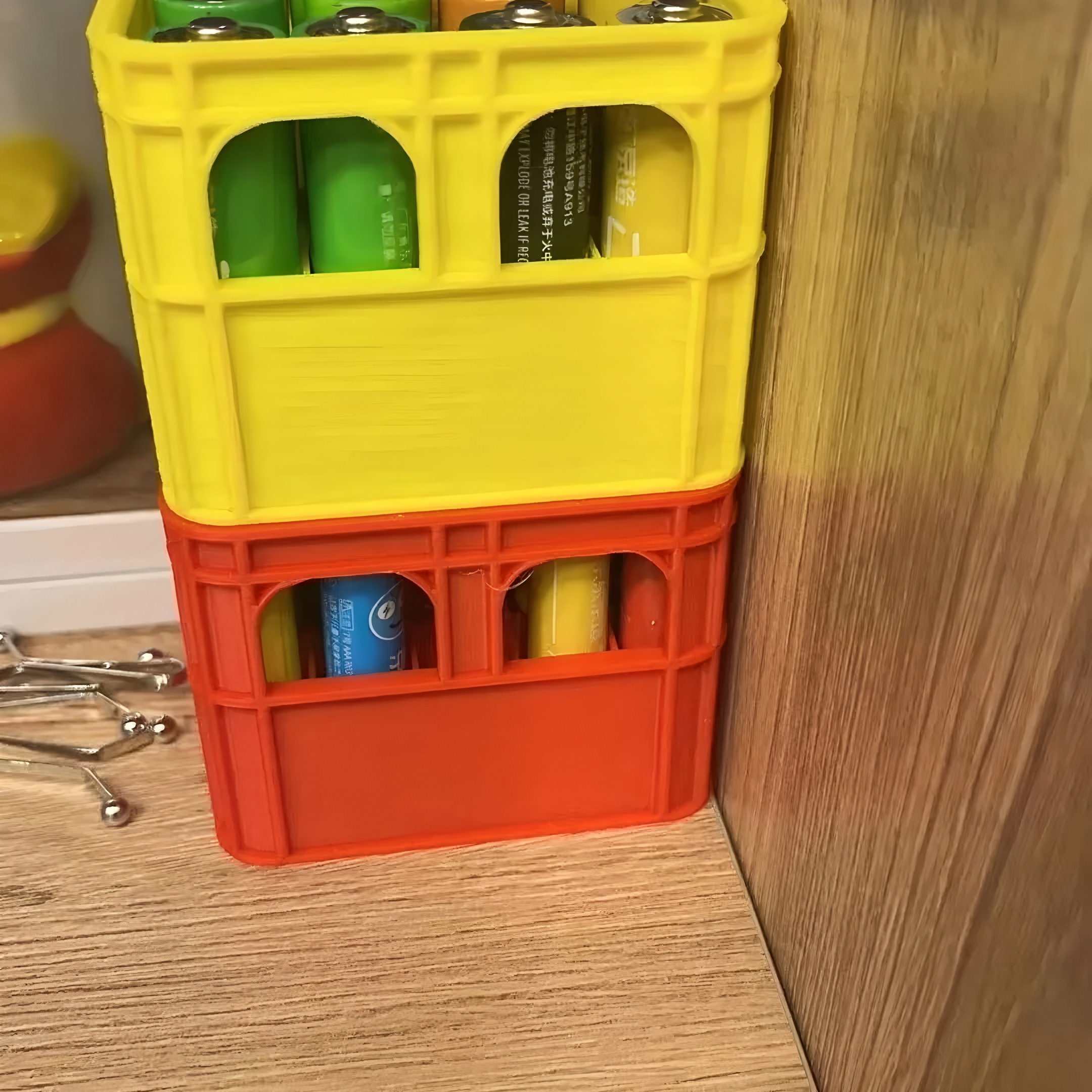 Pudełko na baterie drukowane w technologii 3D, DIY, skrzynia na piwo nr... 5 Aa Nie. Pojemnik na baterie Aaa, możliwość układania w stosy, koszyk do przechowywania