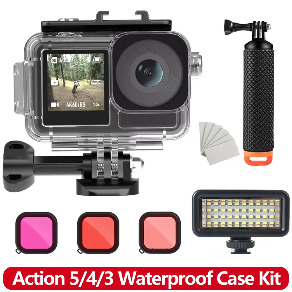 ACTION 5/4/3 funda impermeable buceo carcasa protectora subacuática para DJI Osmo Action 5 PRO 4 3 accesorios de Cámara de Acción