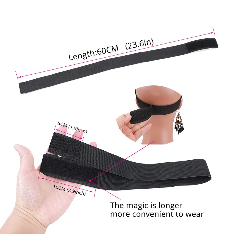 1Pcs Adjustable Elastic Band For Edge Control With Pink Ear Covers Lace Band With Heart-Shaped Ear Muffs Headband With Ear Pads