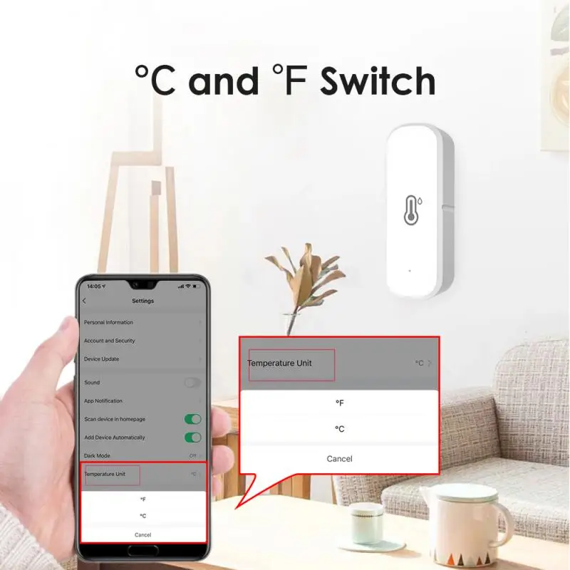 Aubess Tuya Smart Zigbee WiFi Sensor de temperatura y humedad termómetro interior Monitor de temperatura a través de Alexa Google SmartLife