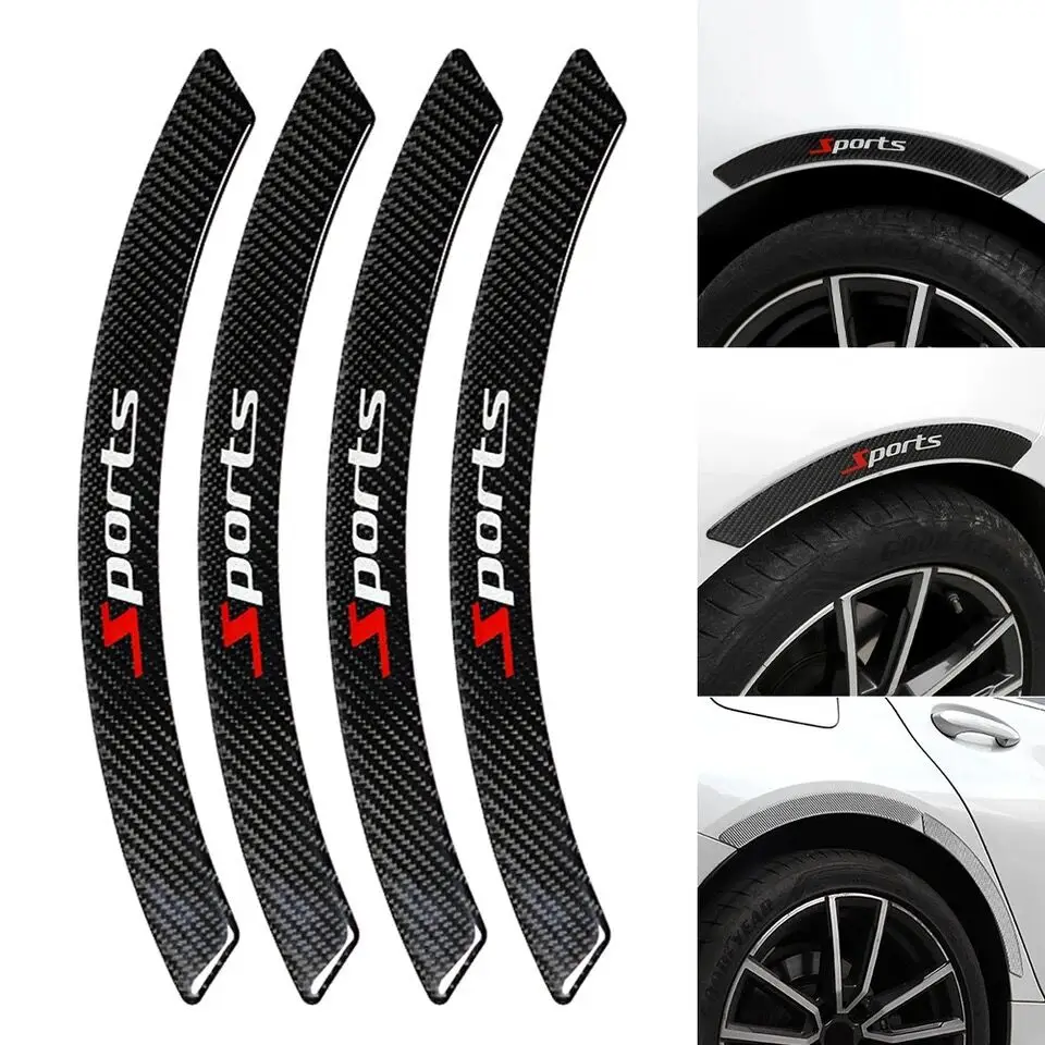 Bandes Anti-collision pour sourcils de roue, autocollant décoratif général en Fiber de carbone modifiée, autocollant anti-rayures pour