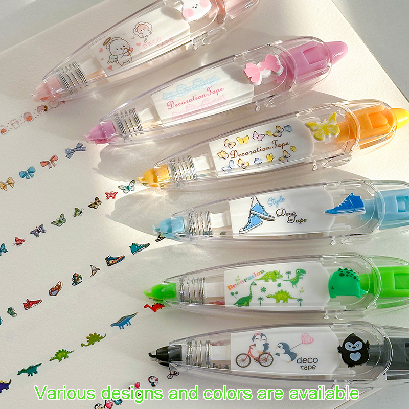 かわいい DIY パターン装飾デザイン修正テープ 1 個 - 日記や学用品の装飾に最適
