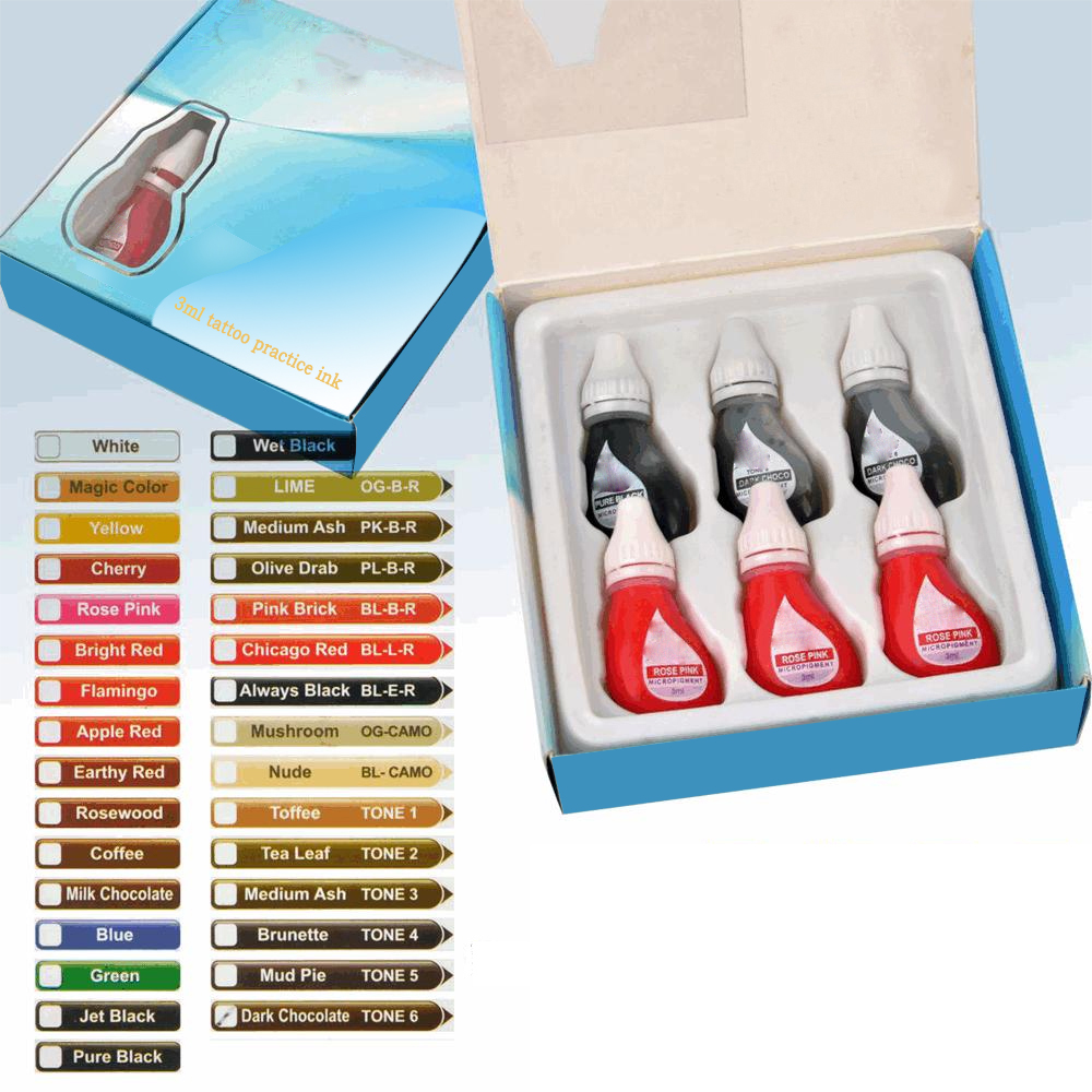 Micropigmentación de 3ML para cejas, labios, PMU, pigmento de maquillaje semipermanente, máquina de tatuaje Microblading, tinta para tatuaje permanente