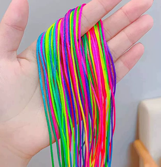 Cordón de peinado trenzado degradado arcoíris de un solo hebra