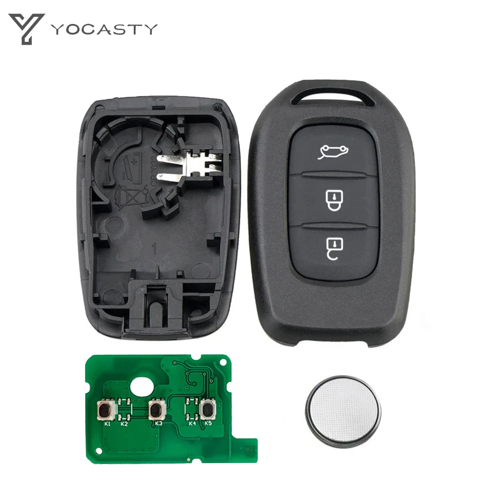 Yocasty 2/3ボタンリモートキーフォブ433mhz pcf7961m fortunSandero dacia logan lodgy dokker duster trafic replace Control