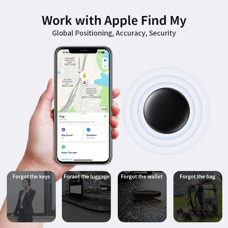 Traqueur de sécurité anti-perte, Find My Keys, traqueur GPS Bluetooth, écouteurs, bagages, animaux avancés, traqueur IOS MFi