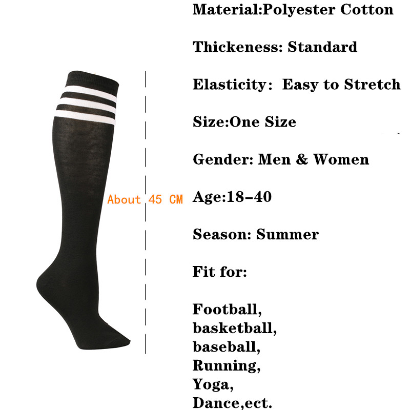 Calcetines de compresión Calcetines de fútbol unisex Calcetines largos antideslizantes hasta la rodilla Calcetines Calcetines de fútbol a rayas Calcetines deportivos para correr