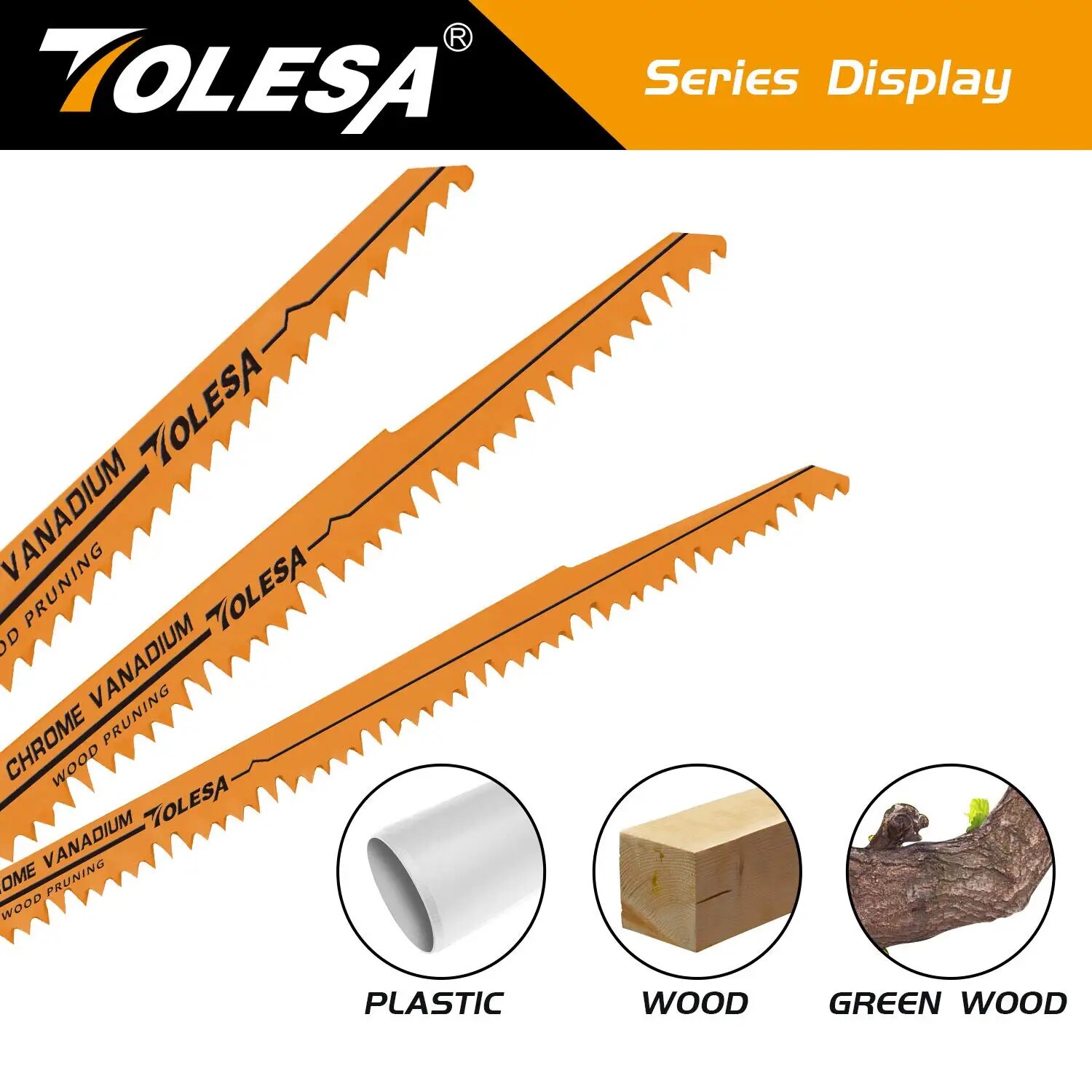 TOLESA 5 Stück 6TPI 6 Zoll Holzbeschneid-Säbelsägeblätter zum Schneiden von Holz und PVC-Rohren CRV Sharp Ground Teeth Sabre