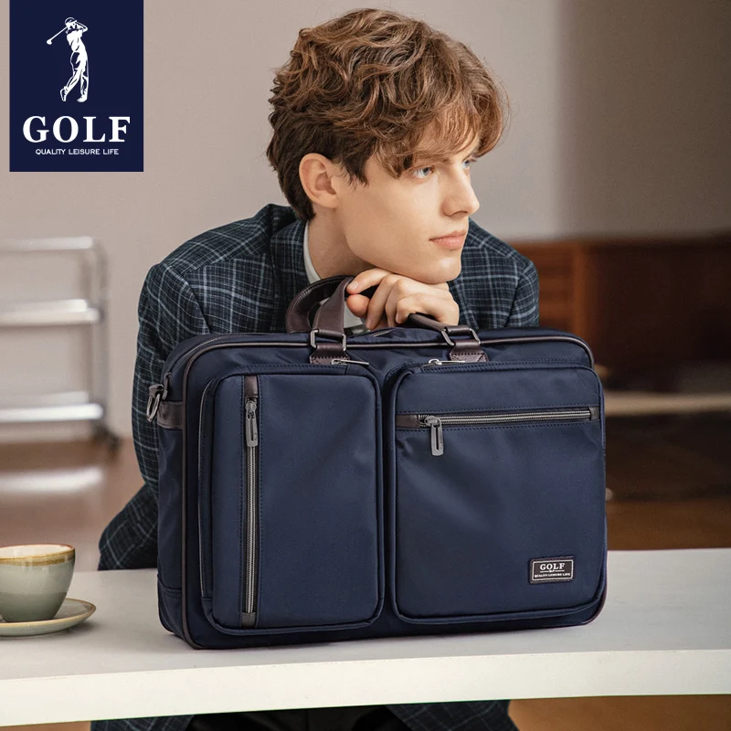 GOLF Men's Business Briefcase Large Capacity Handheld Handbag Multi functional Business Travel Bag Single Shoulder Crossbody