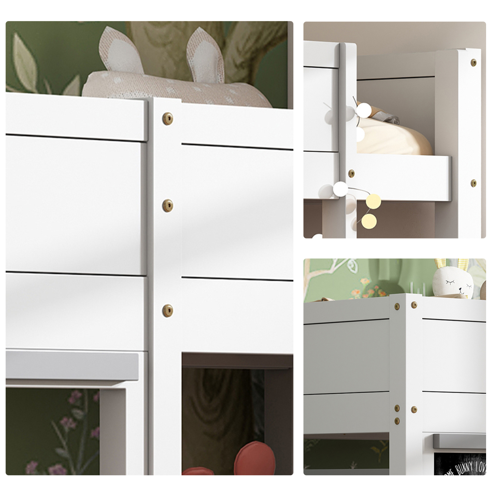 Letto per bambini letto per bambini letto a castello con due tavole alto con ripiano piccolo 90x200 cm