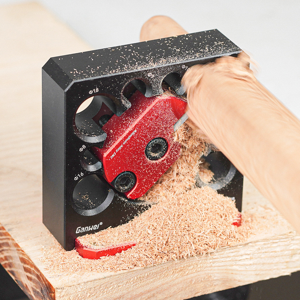 8 หลุม Dowel Maker Jig Kit w/ใบมีดคาร์ไบด์-เมตริกและนิ้วงานไม้ไฟฟ้าเจาะ Milling Dowel รอบ Rod เสริมเครื่องมือ