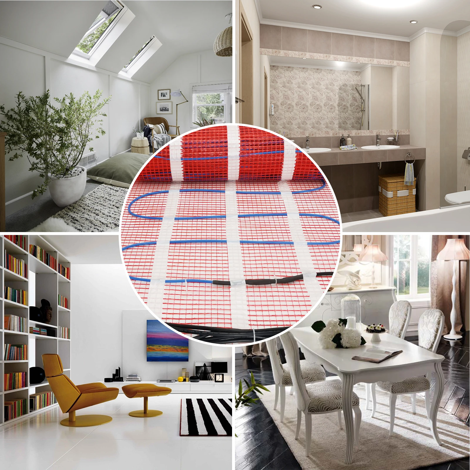 Minco Calor 200w/ ㎡ 0.5~16 ㎡   Cable de suelo de calefacción de cemento para azulejos, estera caliente eléctrica, estera de hilo caliente eléctrica de doble conductor