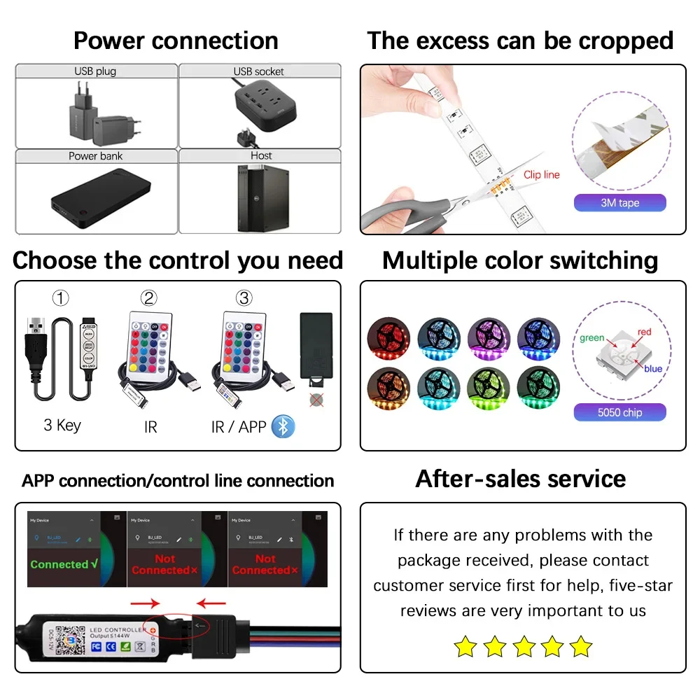 20-m RGB 5050 LED TV backplane Oświetlenie dekoracyjne z podświetleniem LED TV Oświetlenie LED do telewizora backplane salon oświetlenie dekoracyjne