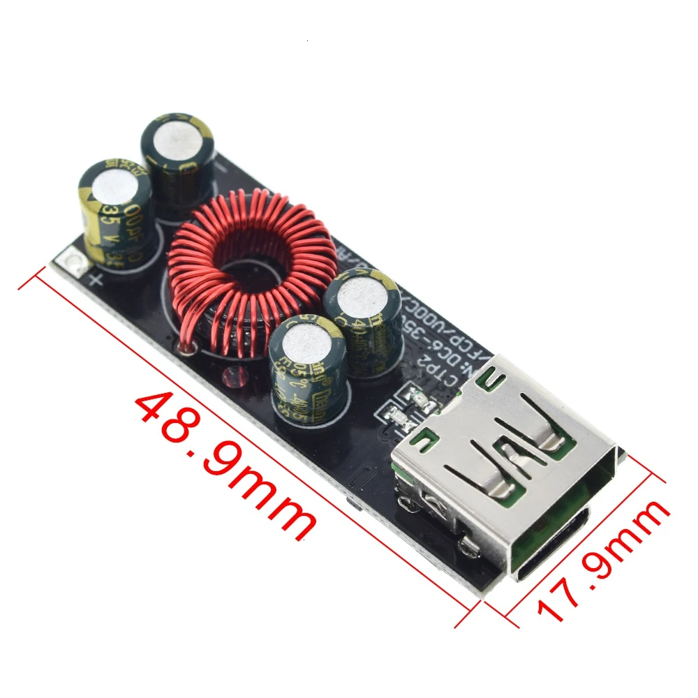 QC4.0 QC3.0 USB Loại C Điện Thoại Di Động Adapter Sạc Nhanh 6 -35V Bước DC Tăng Cường Module dành Cho Huawei SCP/FCP Apple PD Qualcomm