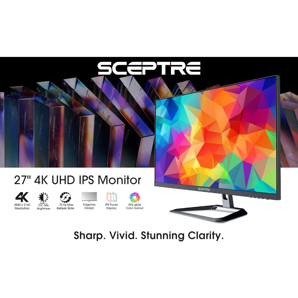 4K IPS 27" 3840 x 2160 UHD Monitor up to 70Hz DisplayPort HDMI 99% sRGB Build-in Speakers, Black 2021 (U275W-UPT)