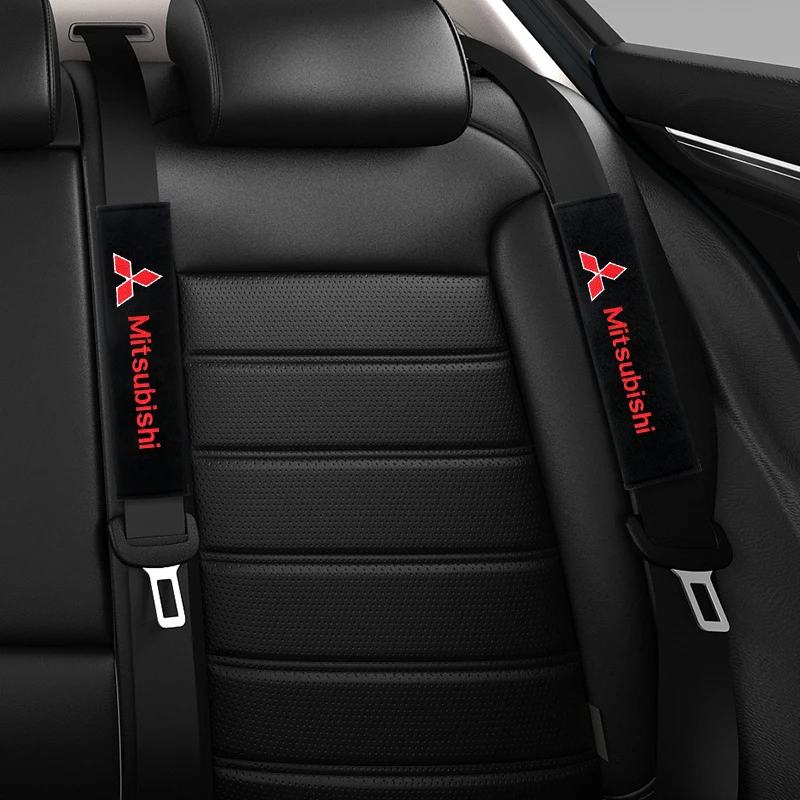 Almohadillas para cinturón de seguridad de coche, cubierta de protección de algodón para Mitsubishi Galant Lancer Asx Outlander Pajero l200, 2 unidades