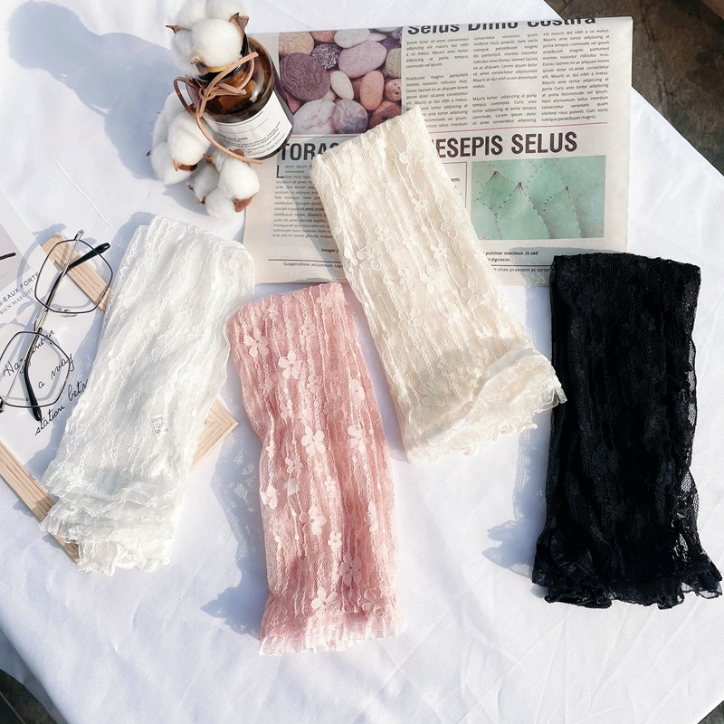 夏の日焼け止めレースアームスリーブ女性アームカバーファッションクラシック UV 保護アイスアーム袖口指なし運転手袋ミトン