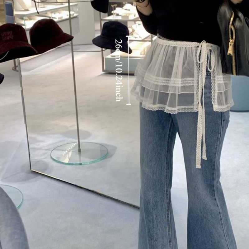 Moda balletcore rendas mini saias estilo coreano curto plissado saias flor cintura alta cortina de bunda feminina