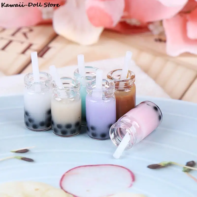 3 piezas 1:12 casa de muñecas en miniatura, taza de té de leche creativa, botellas de bebidas en crema, modelo de muñecas, comida de cocina