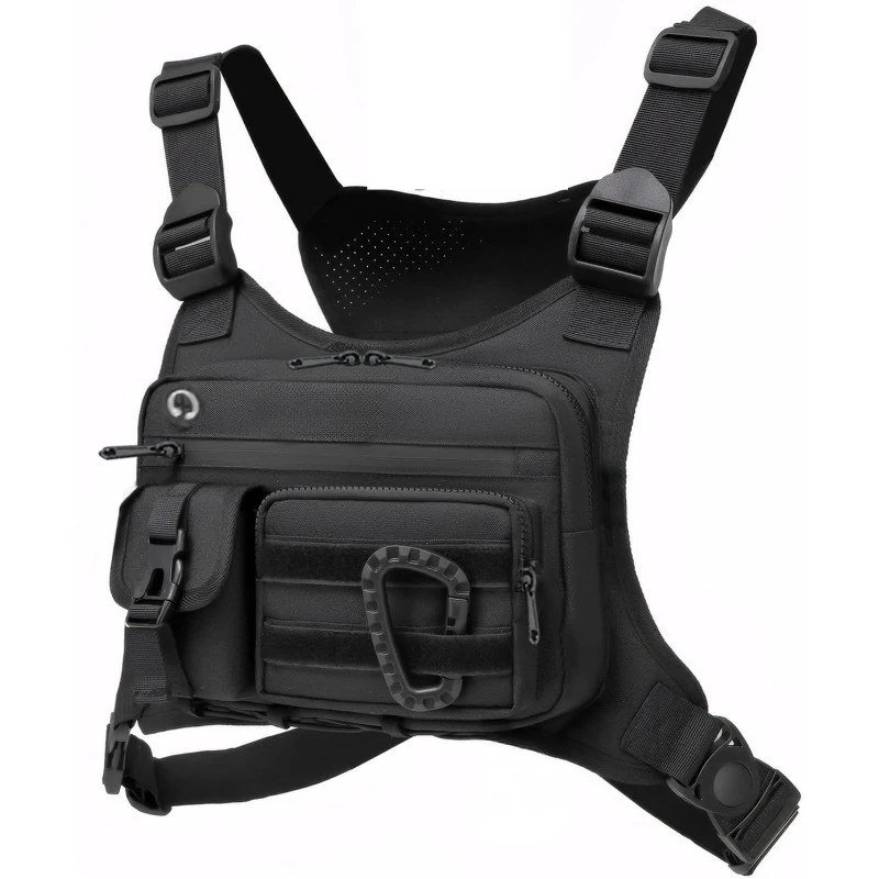 Bolsa de peito ao ar livre para homens e mulheres, colete tático para corrida, ciclismo, equipamento de peito EDC para esportes e treinos