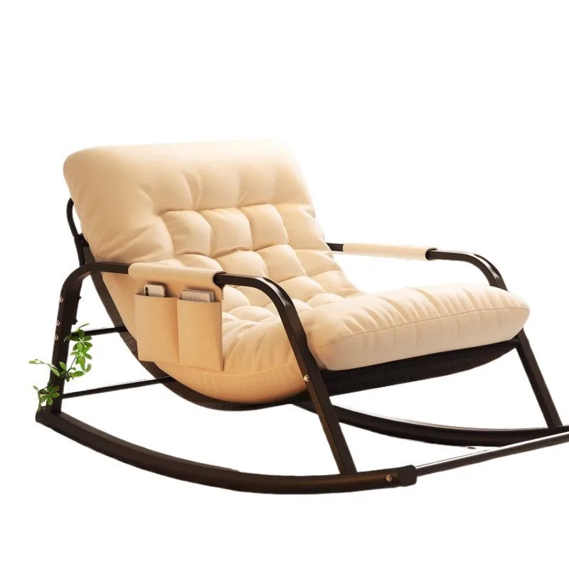 Double Rocking Chair Enlarge And Widen Lazy Chair Adult Balcony Home Technology Fabric Rocking Recliner Chair Can Sit And Lie