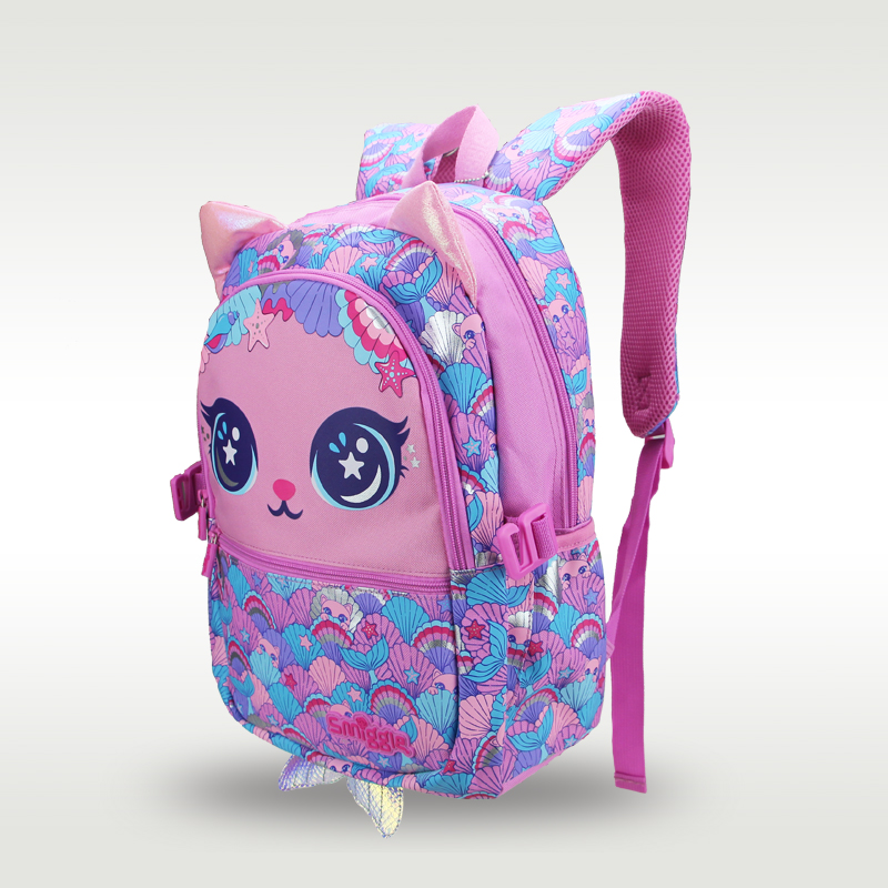 子供のためのオリジナルのランドセル,女の子のための透明なバッグ,ピンクのシェル,猫,カワイイ学習,文房具,エストラリア,smiggle,16インチ