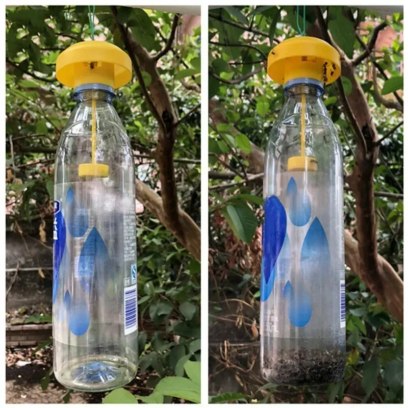 1/2 個フルーツキラープラスチック黄色ショウジョウバエトラップハエキャッチャー害虫昆虫制御家庭用農場 6*6*2 センチメートル