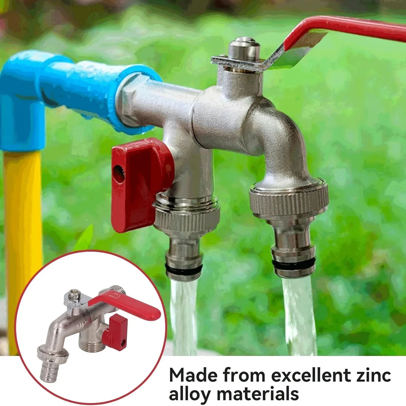 Garden Tools Brass Water Faucet 1/2" Outside & Inside Used Easy Turn On/Off Lever Handle Watering Supply Taps Ball Valve