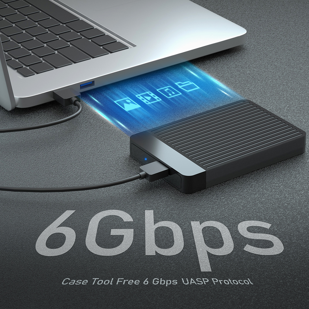 Bên Ngoài SSD Dành Cho 2.5Inch SATA Cho Ổ Cứng USB Bên Ngoài USB3.0 SSD Vỏ Hd Ốp Lưng Hộp Đựng Cơ Động Cho 7Mm/9.5Mm SSD Đĩa